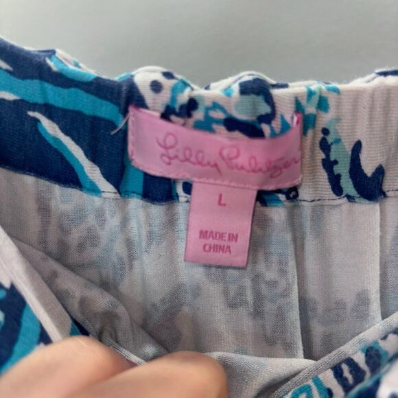 Lilly Pulitzer Ailsie Jumpsuit Size Large | Just Keep on Trunkin Jumpsuit Indigo - Picture 10 of 15